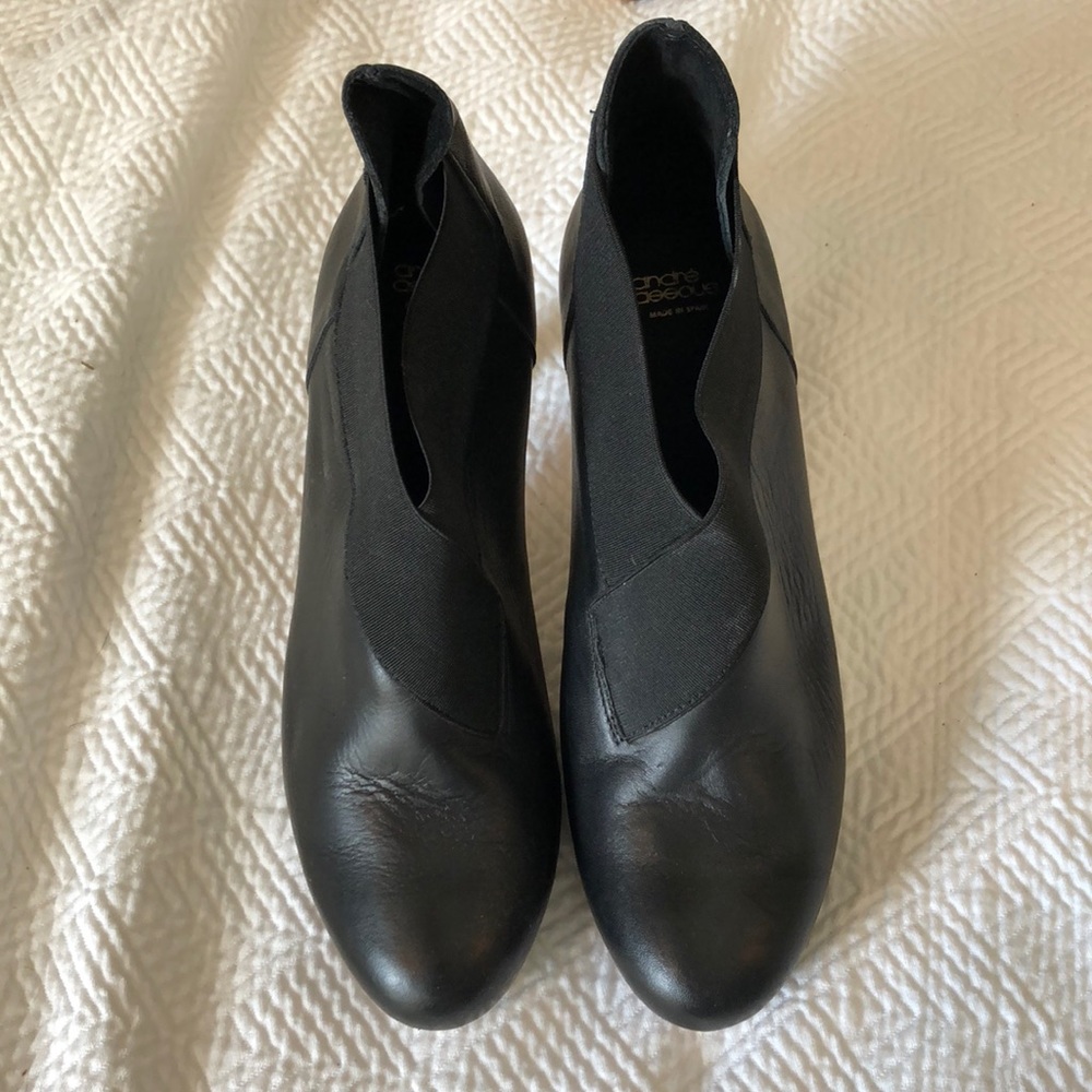 Andre Assous black heeled booties